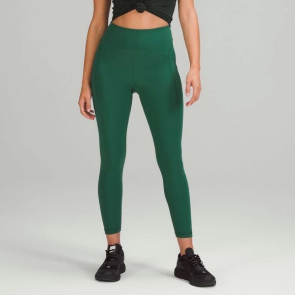 Lululemon Power Thru High Rise Tight Athletic Leggings Everglade Green 12 NWT - Picture 1 of 11